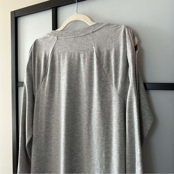 [S] Kyodan Women’s Cozy Fall Light Grey Rip Snap Button Long Sleeve Midi Dress - Picture 4 of 11